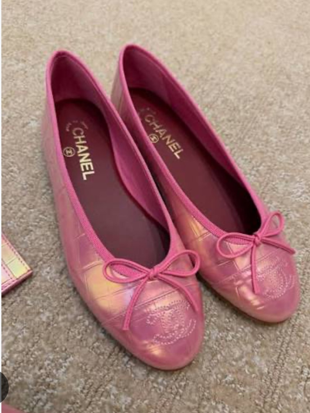 *RARE SOLD OUT BNIB Chanel FW 26 Croc Embossed Ballet Flat Pink Mattieu Blazy 38